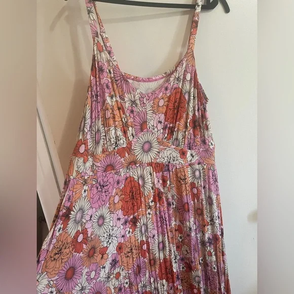 torrid Pink, Orange and White Floral Maxi Dress-Skirt - Picture 2 of 5